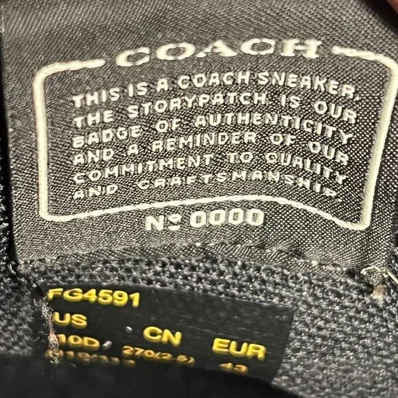 Coach Men's Tech Runner Sneakers FG4591 Size 10D | Signature Black Mesh & Tan - Picture 16 of 16